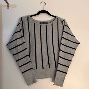 Express Gray and Black Striped Sweater